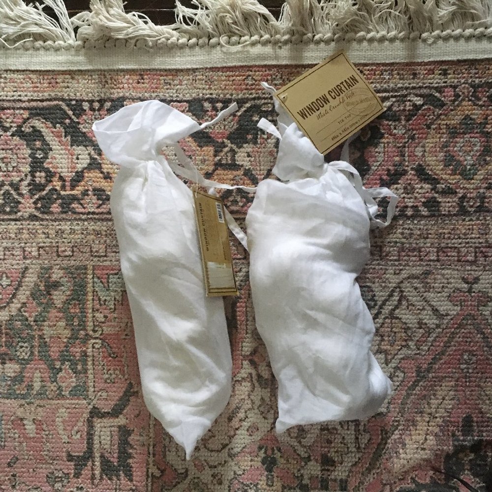 NWT Sheer Cotton Crinkle Voile Curtains (Set of 2) | World Market